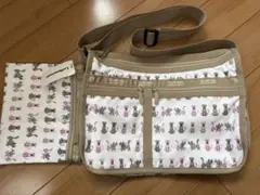 LeSportsac　犬と猫の柄　プリント ショルダーバッグ