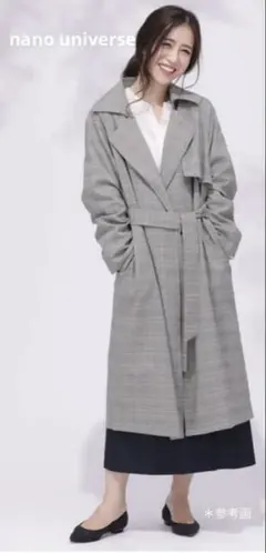 Nano universeナノユニバース　ロングトレンチコート　グレンチェック