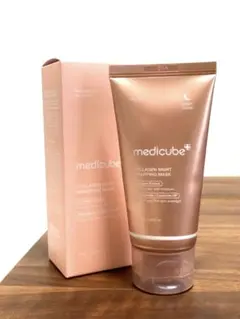★ジェルブラシ付き★メディキューブ　コラーゲンナイトラッピングマスク 75ml
