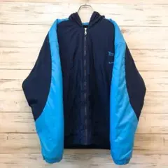 ナイキ NIKE☆ジャケットパーカー XL 刺繍ロゴ ネイビー