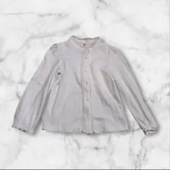 【美品】any FAM　ホワイト　ノーカラー　ノーカラー　レース　フォーマル