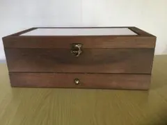 #新品　時計ケース12本用&ジュエリー収納 木製 2段式