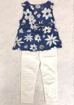 FIND FAVOR 花柄ノースリーブ UNIQLOパンツ2セット 110cmのサムネイル