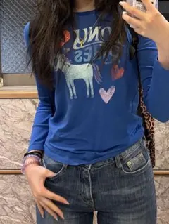 gap kids ユニコーン 長袖カットソー ブルー