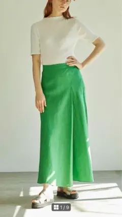 UNITED ARROWS リネンラップロングスカート