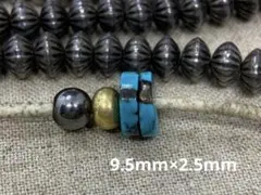 【2個セット】ターコイズ・ディスク型　トルコ石　天然石　ts175