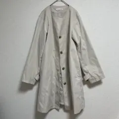【良品】SHOO・LA・RUE ノーカラーコート ベージュ M