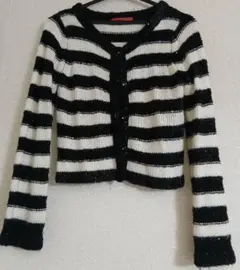 ストライプラメ入りニットカーディガン