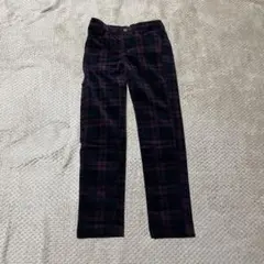 チェック柄コーデュロイカジュアルパンツM