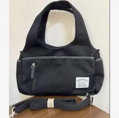 トートバッグ黒　ショルダーバック2wayバック