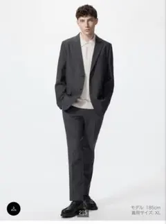 UNIQLO 感動ジャケット　パンツ　セットアップ　ダークグレー　L