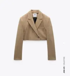 ZARA ショート丈チェック柄ジャケット