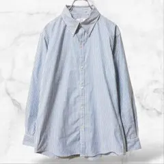 長袖コットンカッターシャツ ストライプ ワイシャツ フォーマル(L)総柄 メンズ