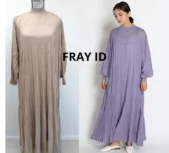 フレイアイディーFRAY ID　ワッシャープリーツニットワンピース　サマーニット