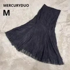 MERCURYDUO 　裾チュールレースマーメイドスカート　ロング　花柄　M