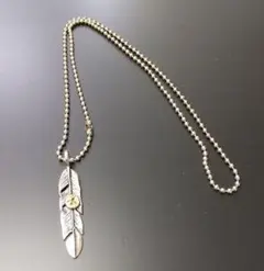 羽 フェザー ネックレス ボールチェーン シルバーメッキ