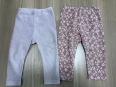 UNIQLO Baby レギンス 2点セット 80cm 花柄 リブのサムネイル