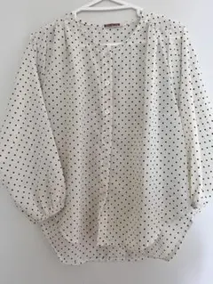 未使用水玉　ドット　ブラウス　L