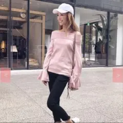 リボンニットトップス