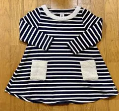 PETIT BATEAU ボーダー長袖ワンピース 110cm