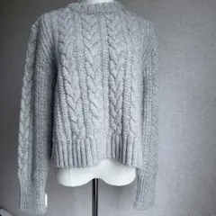 美品✨セシリーバンセン　ウール×アルパカ　バックオープンケーブルニット　グレーのサムネイル