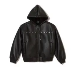 AFB STUDDED HOODED BOMBER JACKET