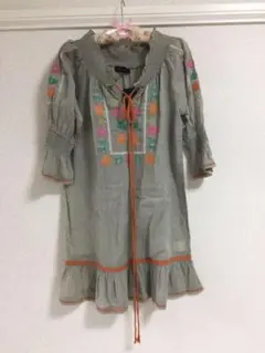 【nano-univers】刺繍ワンピース♫グレー