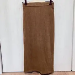 GU リブニットスカート ブラウン Ｍサイズ
