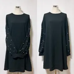 39 お袖パール ゆったりワンピース 大きいサイズ4L
