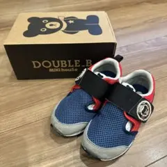 ミキハウス DOUBLE.B キッズシューズ 17 センチ ネイビー/レッド