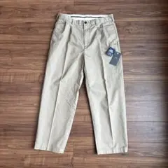 新品タグ付き ブリティッシュカーキ ワイドトラウザーズ　ツープリーツチノパンツ