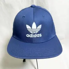 adidas アディダス キャップ ビッグロゴ刺繍 フリーサイズ ネイビー
