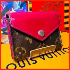 【セール中！】ルイヴィトン ポルトフォイユ・ゾエ フューシャ 三つ折り ミニ財布