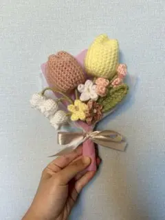 チューリップのミニブーケ　枯れない花束　ピンク系