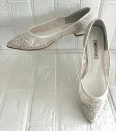 大人気！DIANA ダイアナ 刺繍 ボタニカル 花柄 レース フラットシューズ