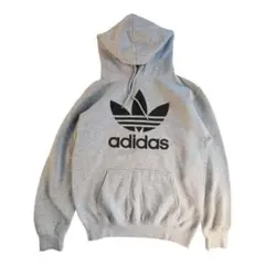 adidasアディダスオリジナルス パーカー グレー トレフォイルロゴ メンズM