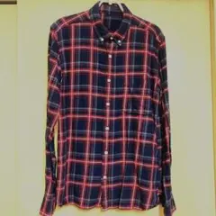 ◆値下‼️無印良品‼️MUJI メンズ長袖ネルシャツ L ネイビー・レッドチェック
