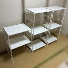 【23区配送無料】無印良品 スチールユニットシェルフ ライトグレー 3点セットのサムネイル