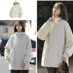 新品タグつきフード付きマウンテンパーカー　マンパ　オフホワイト