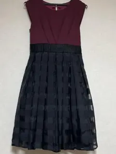 パーティドレス　ボルドートップとブラックスカート