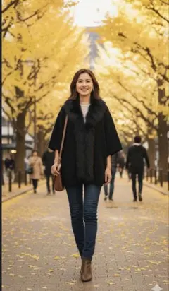 新品未使用品　リアルファー　ニットジャケット