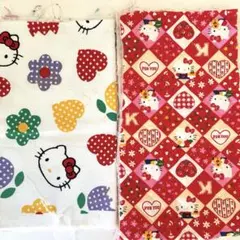 ハローキティ プリント 生地 はぎれ ヴィンテージ レトロ