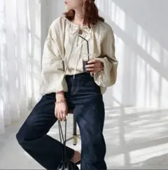 Discoat リネンタッチスカッパーブラウス