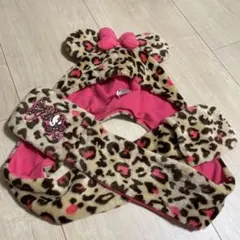 ディズニー マフラーキャップ ミニー ヒョ ヒョウ柄