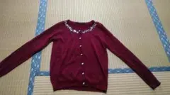 ビジュー付きカーディガン