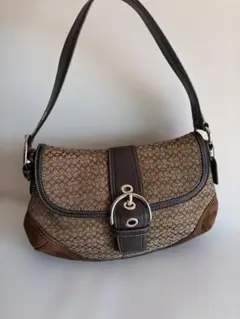 希少美品 コーチ ソーホー ミニシグネチャー ハンドバッグ ブラウンy2k