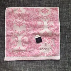 新品タグ付！LANVIN ピンク ダマスク柄 ハンカチ