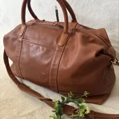 コーチ 2way ボストンバッグ グラブタンレザー メンズ ブラウン　茶　南京錠