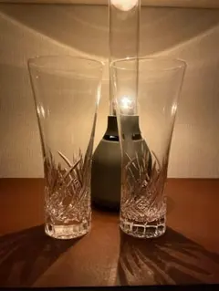 【２脚セット】　ビアグラス　ビールグラス　江戸切子　飲食店　バー