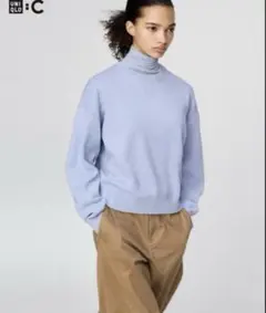 UNIQLO C スムースコットンクルーネックセーター 61 BLUE